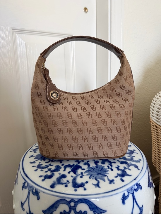 Dooney & Bourke Handbags - Dooney & Bourke Y2K Signature Monogram Hobo Bucket Bag